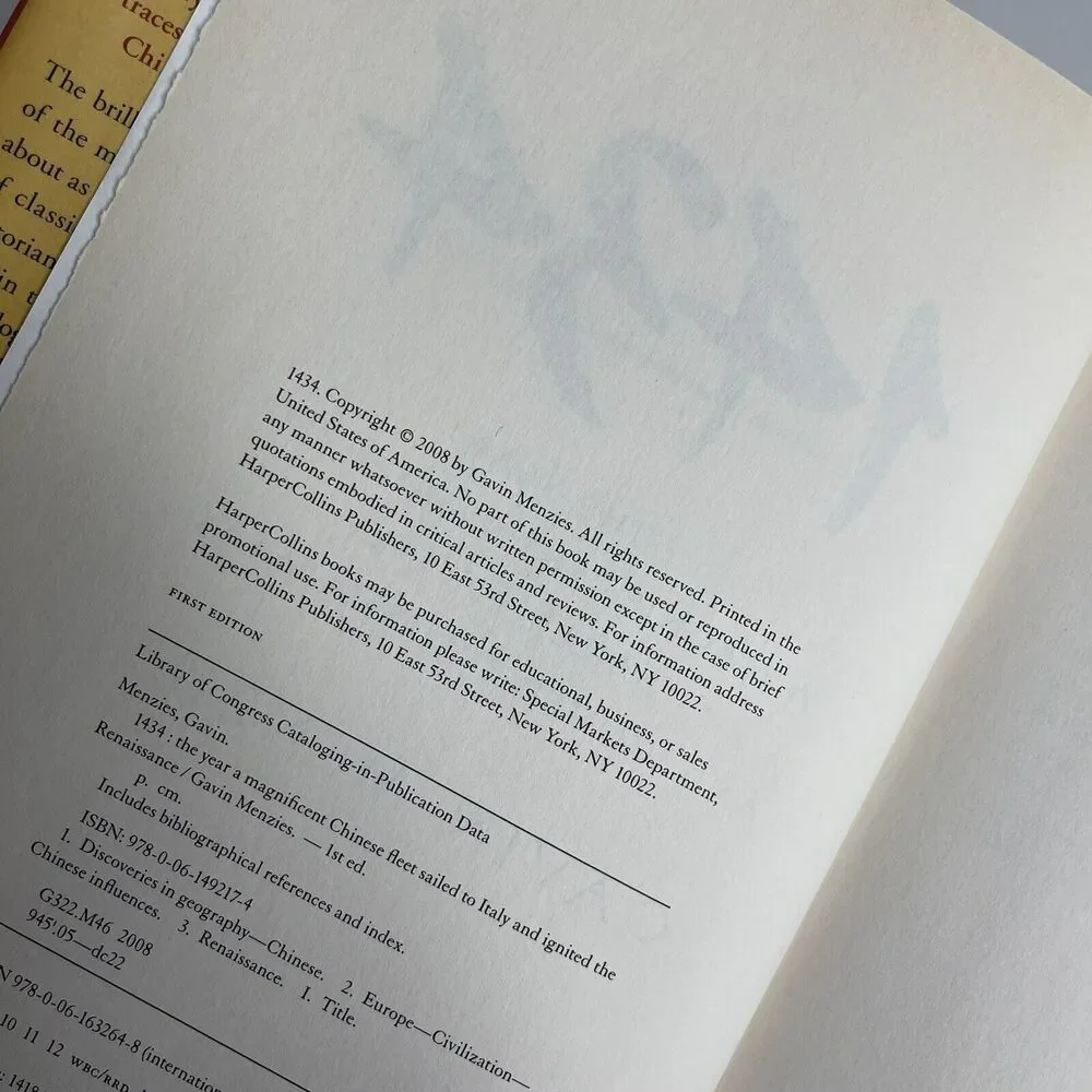 1434: The Year a Chinese Fleet Sailed to Italy‎ Menzies Gavin HC 2008